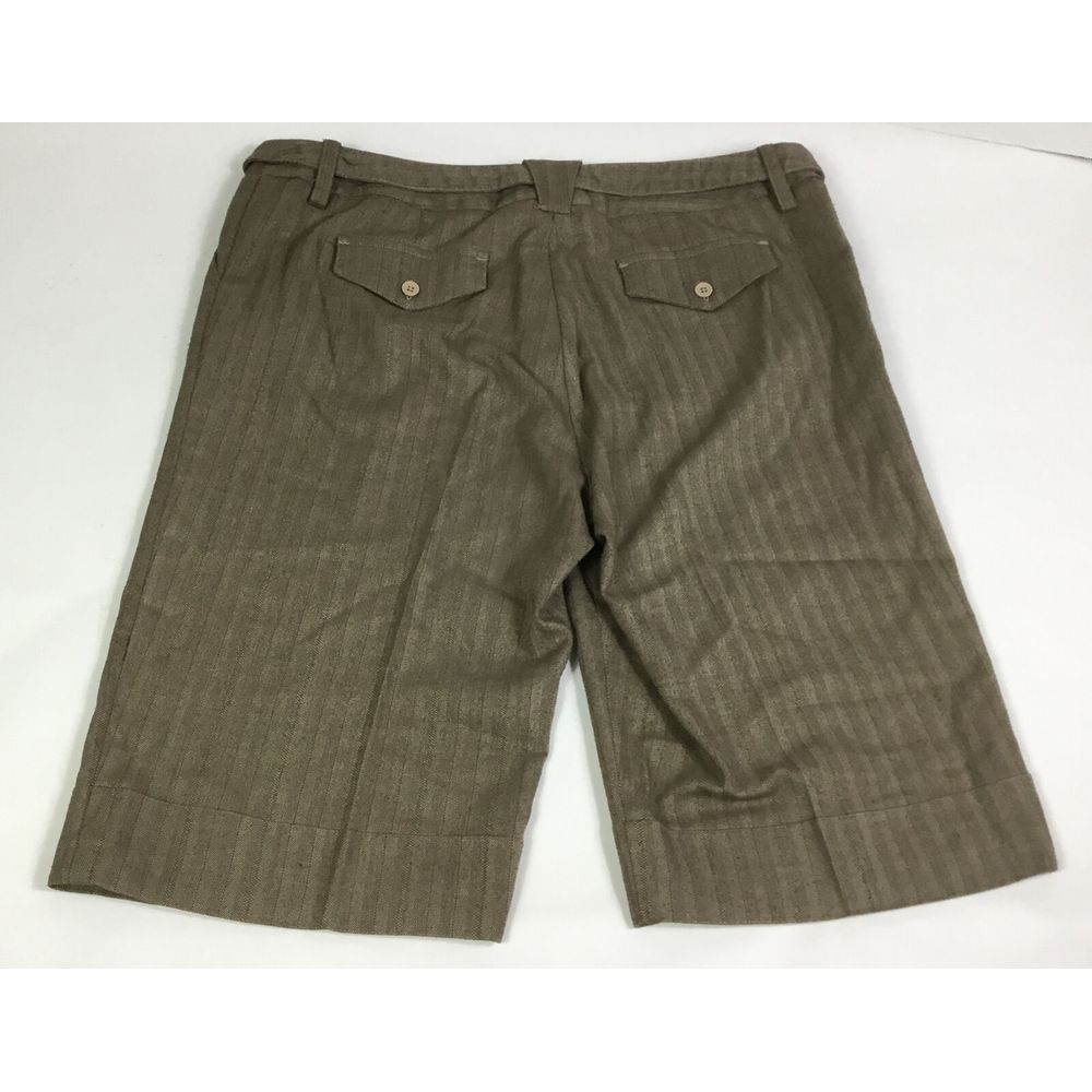 D.F.A.New York womens Shorts stretch cuffs Khaki tweed‎ Bermuda golf Size 14 - Picture 3 of 9